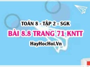 Bài 8.8 trang 71 Toán 8 Tập 2 Kết nối tri thức: Xác suất...